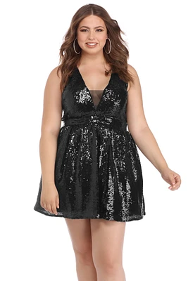 Plus Steph Sequin Party Dress