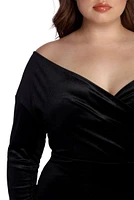 Plus Kenia Formal Velvet Midi Dress