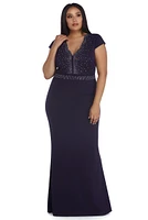 Plus Emmeline Crepe Scalloped Dress