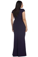 Plus Emmeline Crepe Scalloped Dress