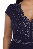 Plus Emmeline Crepe Scalloped Dress