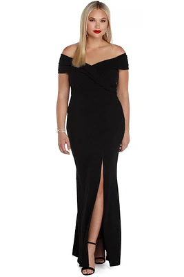 Plus Dianna Evening Wrap Dress