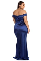 Plus Charlotte Formal Satin Dress