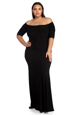 Plus Stella Formal Ruched Dress