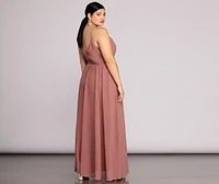 Plus Helena Formal Sleeveless Chiffon Dress