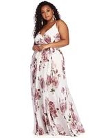 Plus Helena Formal Sleeveless Chiffon Dress