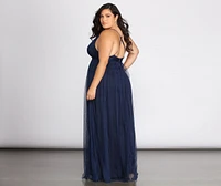 Plus Elisabeth Pleated Tulle Formal Dress