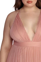 Plus Elisabeth Pleated Tulle Formal Dress