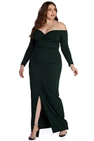 Plus Dianna Evening Wrap Dress