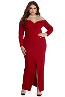 Plus Dianna Evening Wrap Dress