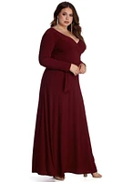 Plus Heather Wrap Formal Dress