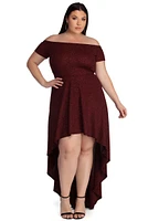 Plus Penelope Glitter Formal High Low Dress