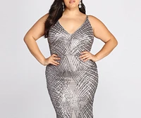 Plus Alani Sequin Scroll Dress