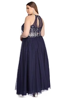 Plus Carmen Glitter Ball Gown