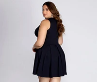 Plus Pretty And Pleated Skater Dress