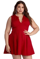 Plus Pretty And Pleated Skater Dress
