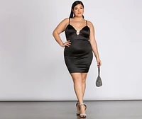 Plus Rhine It Up Satin Mini Dress