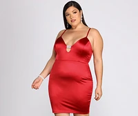 Plus Rhine It Up Satin Mini Dress