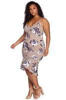 Plus Flow With Floral Midi Dress
