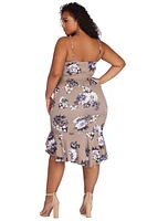 Plus Flow With Floral Midi Dress