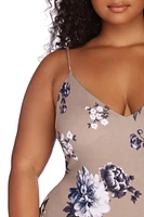 Plus Flow With Floral Midi Dress