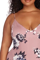 Plus Flow With Floral Midi Dress