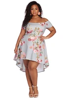 Plus Spring Into Floral Skater Dress
