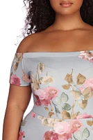 Plus Spring Into Floral Skater Dress