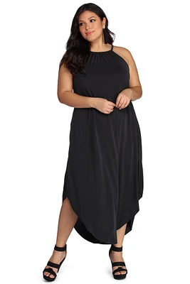 Plus Casual Knit Maxi Dress