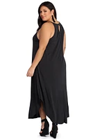 Plus Casual Knit Maxi Dress