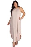 Plus Casual Knit Maxi Dress