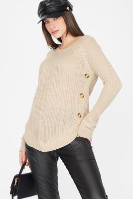 Knit Side Button Sweater
