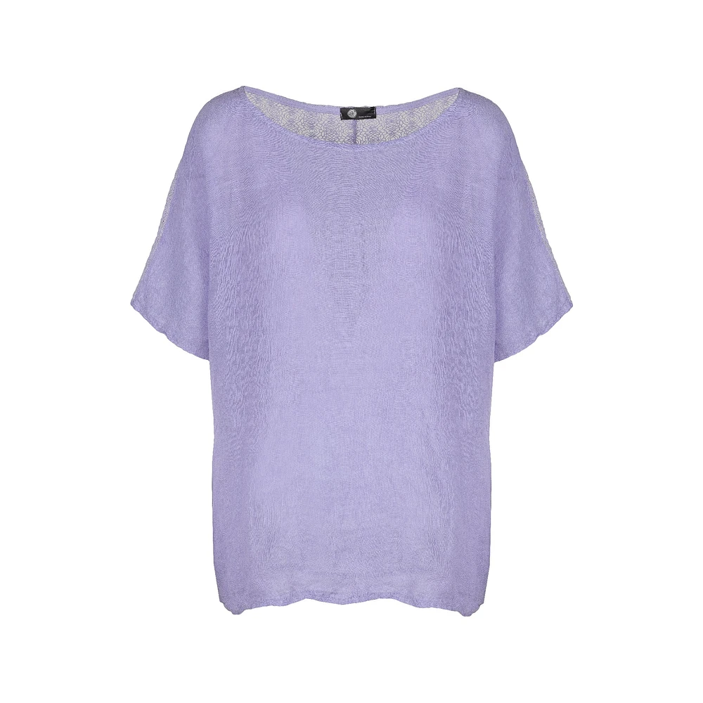 M Made Italy — Women's Woven and Knitted Half Sleeve Top