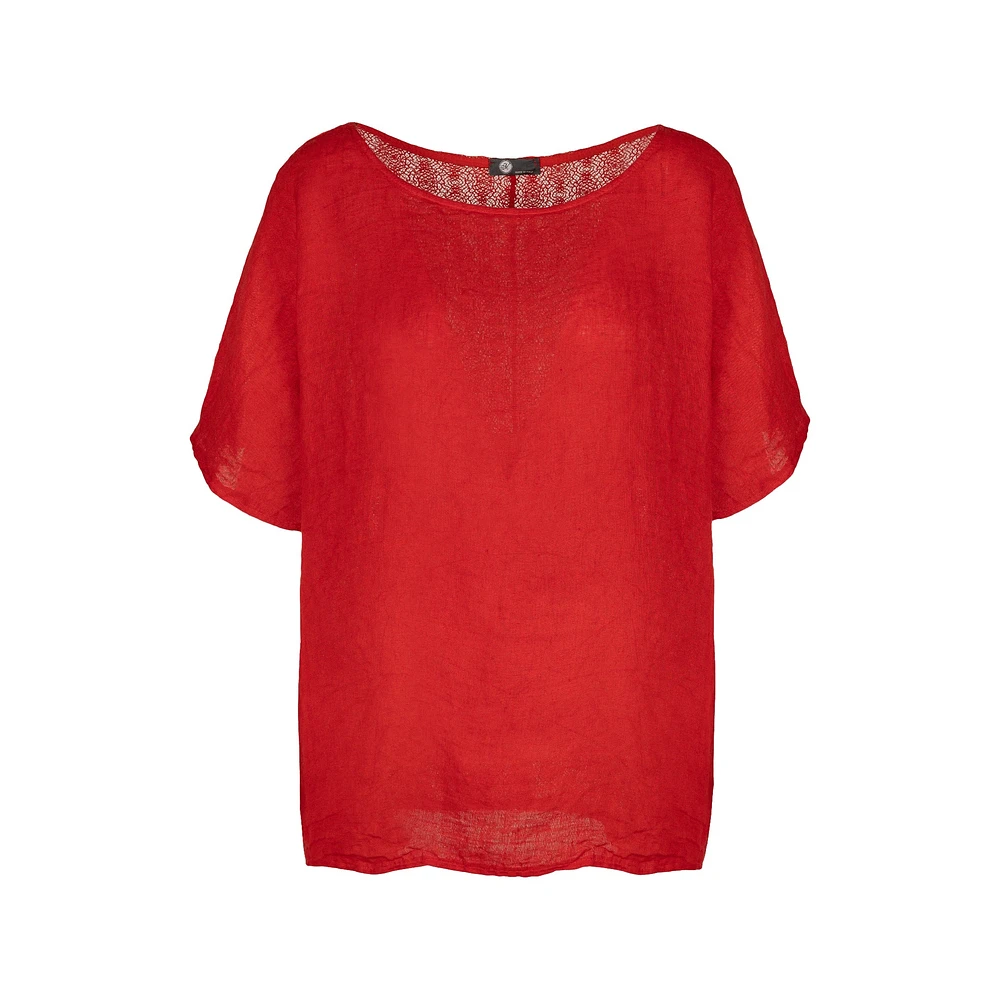 M Made Italy — Women's Woven and Knitted Half Sleeve Top