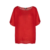 M Made Italy — Women's Woven and Knitted Half Sleeve Top
