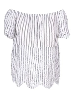 M Made Italy – Haut tissé pour femme Combo blanc