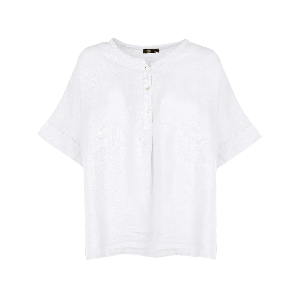 M Made Italy — Haut tissé à manches mi-longues pour femme