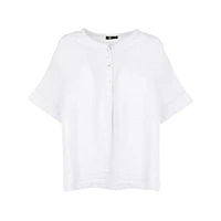 M Made Italy — Haut tissé à manches mi-longues pour femme