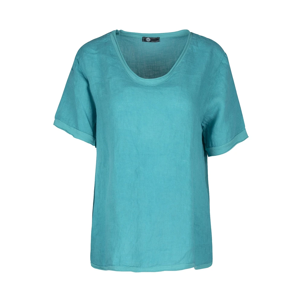 M Made Italy — Women's Knit and Woven Combo Top