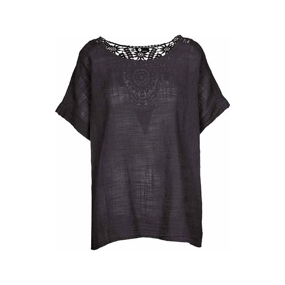 M Made italy — Women's Woven Short Sleeve Top