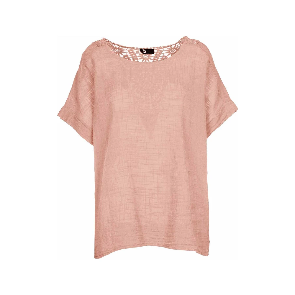 Women's Woven Short Sleeve Top | M Made Italy