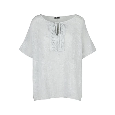 M Made Italy — Women's Woven Short Sleeve Top