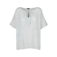 M Made Italy — Women's Woven Short Sleeve Top