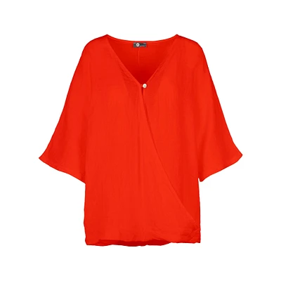 M Made Italy — Women's Woven Three-Quarter Sleeve Top
