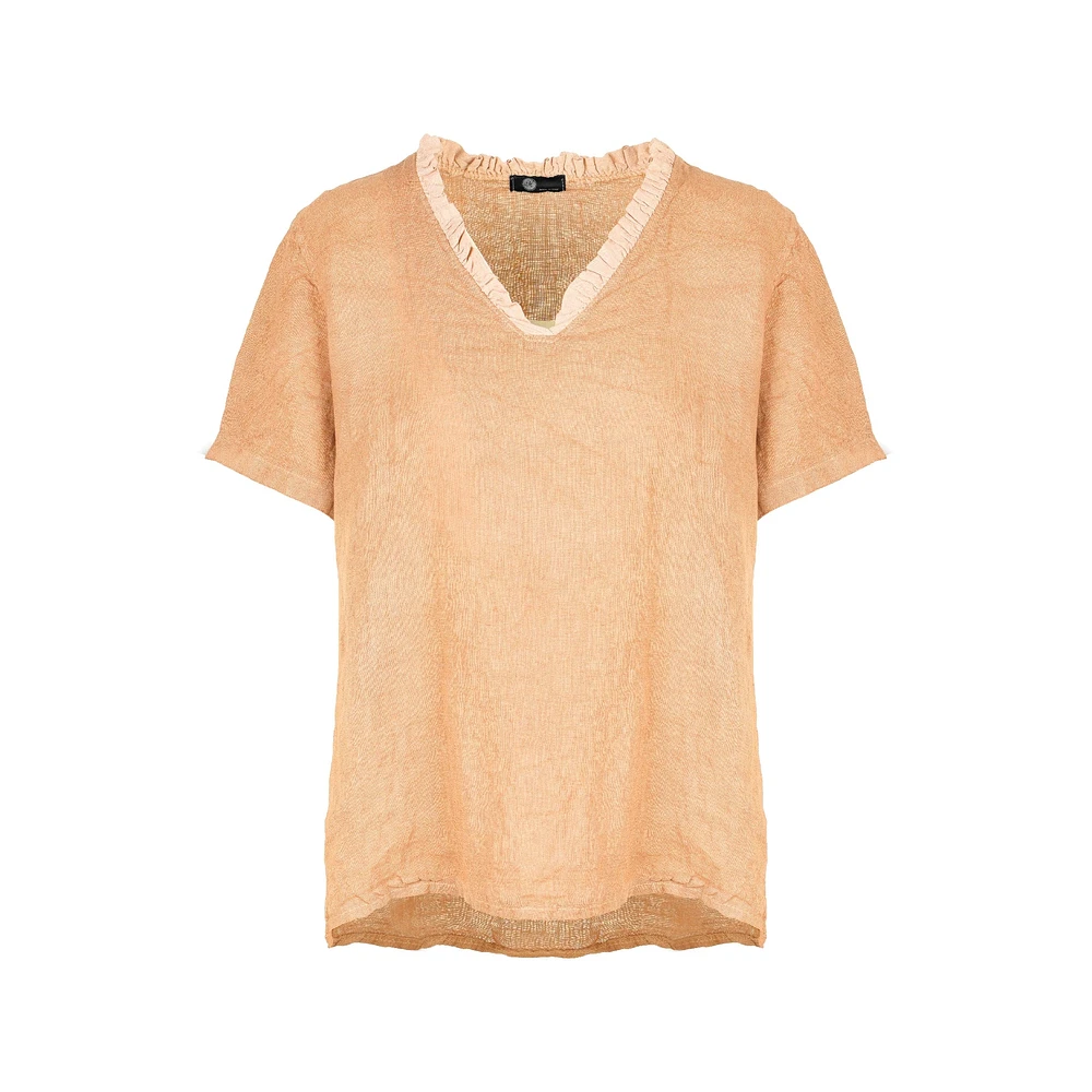 M Made Italy — Women's Woven Short Sleeve Top