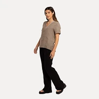 M Made Italy — Women's Woven Short Sleeve Top