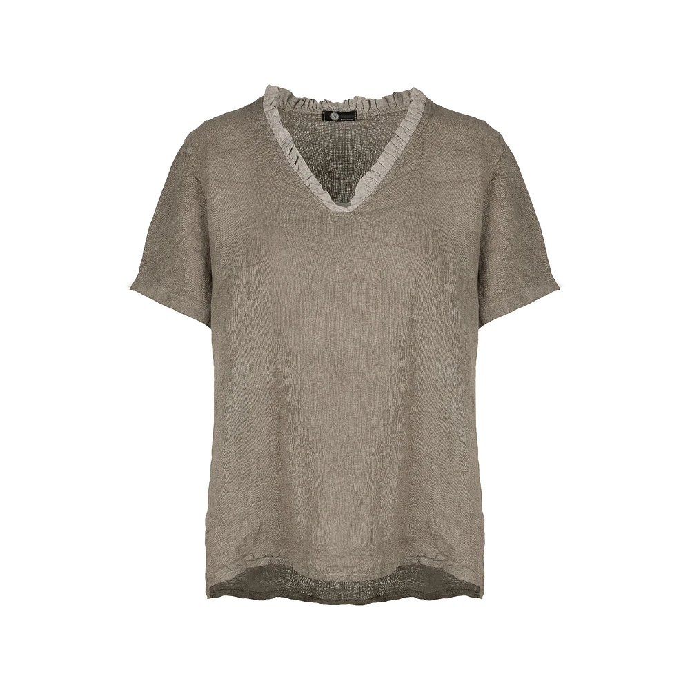 M Made Italy — Women's Woven Short Sleeve Top