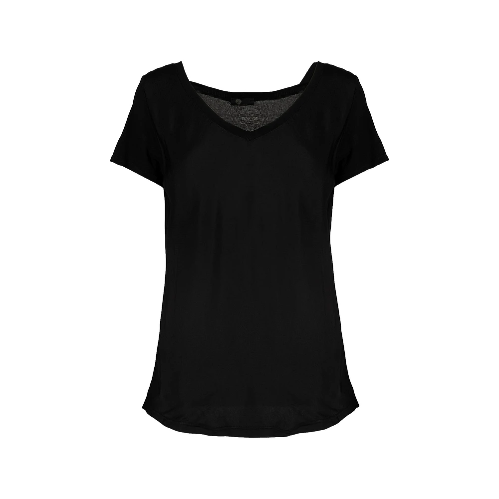 M Made Italy — Women's Woven and Knitted Short Sleeve Top