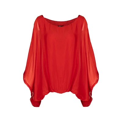 M Made Italy — Haut tissé à manches mi-longues pour femme