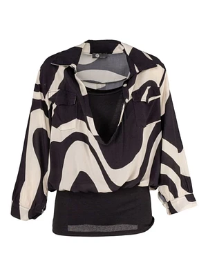 M Made Italy – Haut tissé pour femme Combo noir